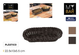 Inde Cesta para Pan Rectangular de Plástico PP 22.5 x 10 cm Modelo My Bar (18 Unidades)