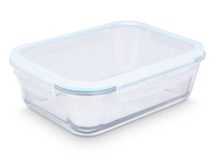 Vivalto Fiambrera Hermética de Borosilicato 2800ml 28 x 21.5 x 9 cm Transparente (Set de 6)