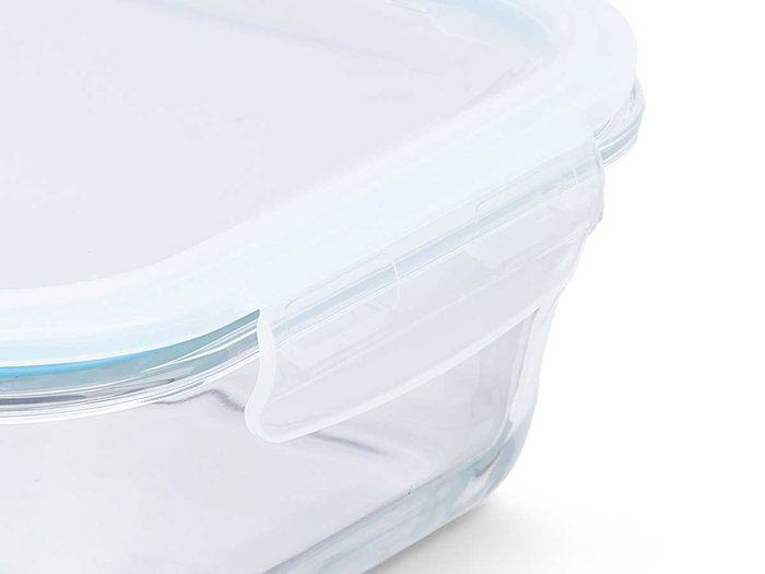 Vivalto Fiambrera Hermética de Borosilicato 2800ml 28 x 21.5 x 9 cm Transparente (Set de 6)