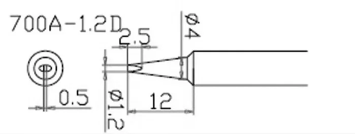 QUICK Punta de soldadura tipo destornillador 1,2x0,5mm