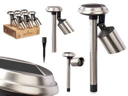 Ibergarden Baliza Solar Acero Articulada Negra 15 cm x 29 cm x 10 cm (Set de 12)