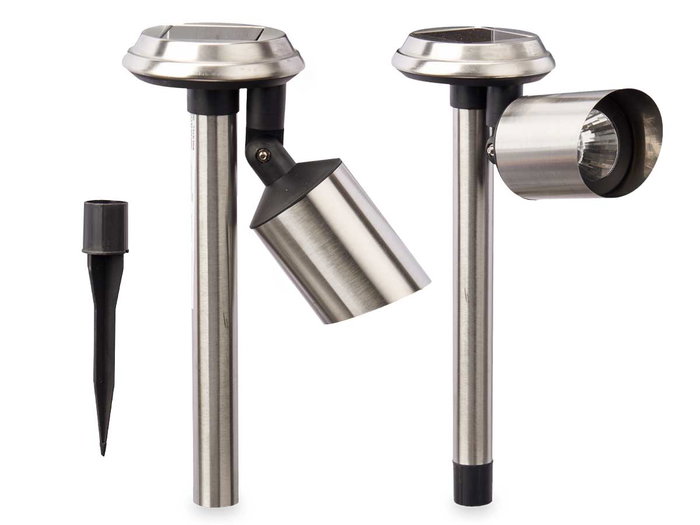 Ibergarden Baliza Solar Acero Articulada Negra 15 cm x 29 cm x 10 cm (Set de 12)