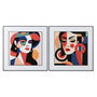 DKD Home Decor Cuadro Aluminio Mujer Abstracto Surtido de 2 Unidades