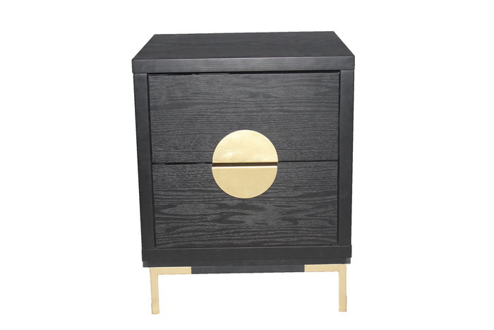 DKD Home Decor Mesita De Noche Oriental Negro Dorado 40 x 50 x 40 cm