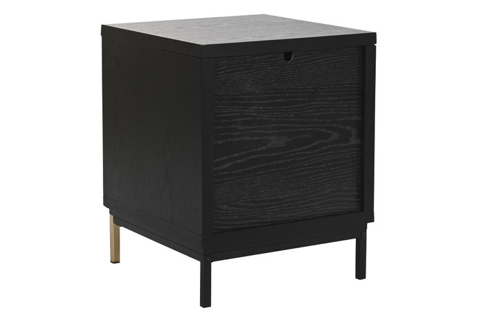 DKD Home Decor Mesita De Noche Oriental Negro Dorado 40 x 50 x 40 cm