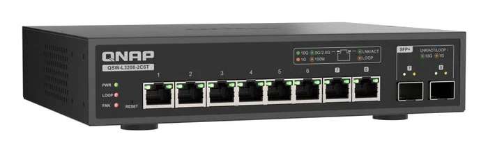 QNAP QSW-L3208-2C6T Switch Gestionado de 10 puertos QNAP QSW-L3208-2C6T Switch Gestionado de 10 puertos