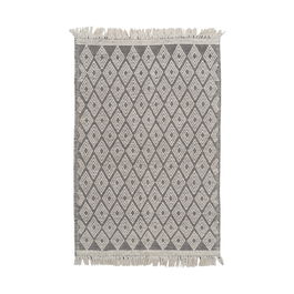 Alfombra Blanco-Negro Tejido Decoración 160 X 230 cm