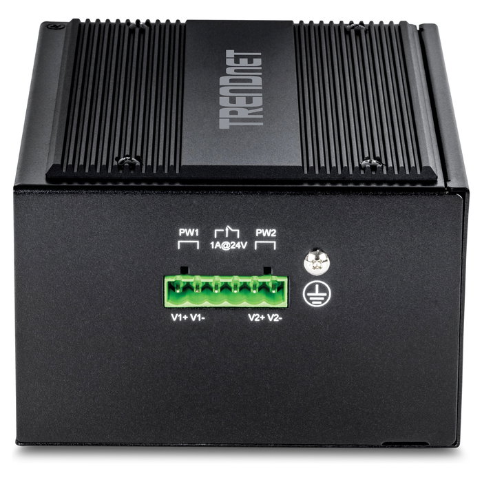 TRENDnet TI-G262 Switch Industrial con Montaje en Riel DIN, 24 Puertos Gigabit Ethernet + 2 SFP, 52 Gbps, -40 a 75 grados C