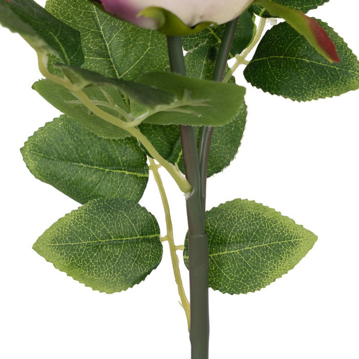 Flor Rosa Rosa Pvc-Tejido Decoración 69 cm (Set de 24)