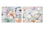 DKD Home Decor Cuadro Shabby Multicolor Flores Lienzo Pino 100x3.7x80 cm (2 Unidades)