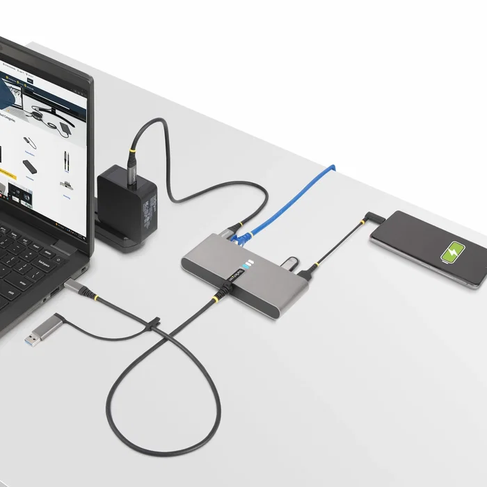 StarTech Hub USB-C a USB-A con Ethernet Gigabit y RS232