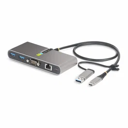 StarTech Hub USB-C con 2 Puertos USB-A, Ethernet Gigabit y Serie RS-232 Gris