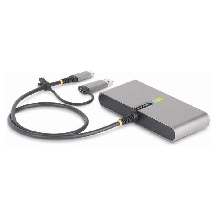 StarTech.com Hub USB-C con 2 puertos USB-A, Ethernet Gigabit y RS232 Gris