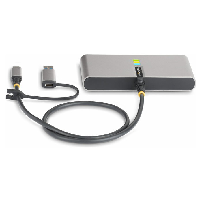 StarTech.com Hub USB-C con 2 puertos USB-A, Ethernet Gigabit y RS232 Gris