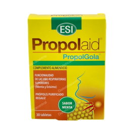 TREPATDIET-ESI Propolaid Propolgola con Sabor Menta - 30 Comprimidos para el Funcionamiento de las Vías Respiratorias Superiores y el Tono de Voz