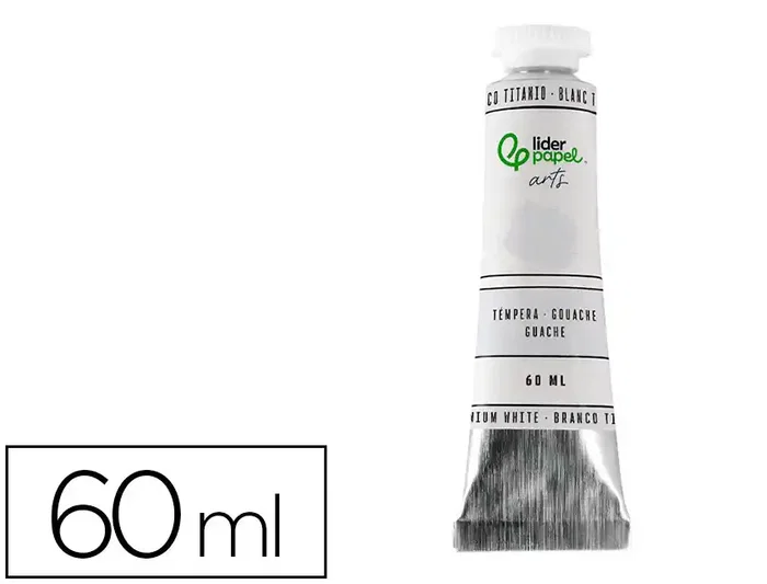 Liderpapel Tempera gouache tubo de aluminio de 60 ml blanco titanio Liderpapel Tempera gouache tubo de aluminio de 60 ml blanco titanio