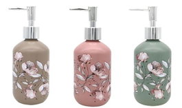 DKD Home Decor Dosificador de Cristal 400ml con Flores Surtido de Colores