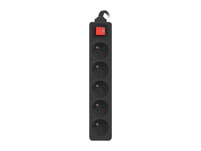 Lanberg Regleta 5 Enchufes Schuko 3m Negro