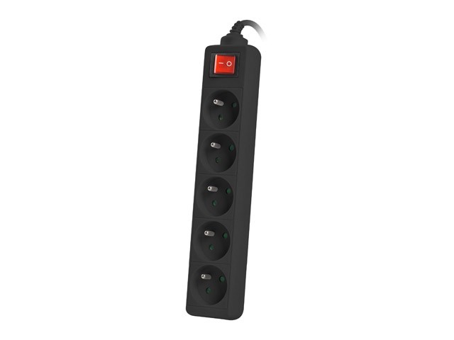 Lanberg Regleta 5 Enchufes Schuko 3m Negro
