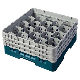 CAMBRO - 20S638-414 - Cesta de lavado 20 comp. 3 alturas - 9,84 cm Ø máx. - alt. máx. 17,6 cm - 50 x 50 x 22,5 cm - Cerceta