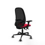 PIQUERAS Y CRESPO Silla de oficina Cilanco con mecanismo Sincro/Traslack, Rojo y Negro