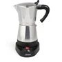 Livoo Cafetera eléctrica italiana DOD117A, 300 ml, 6 tazas, Plata / Negro