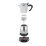 Livoo Cafetera eléctrica italiana DOD117A, 300 ml, 6 tazas, Plata / Negro