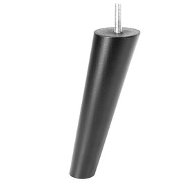 Q&Q Pata Madera Conica Inclinada H150 M8 Negro para Sofá y Muebles