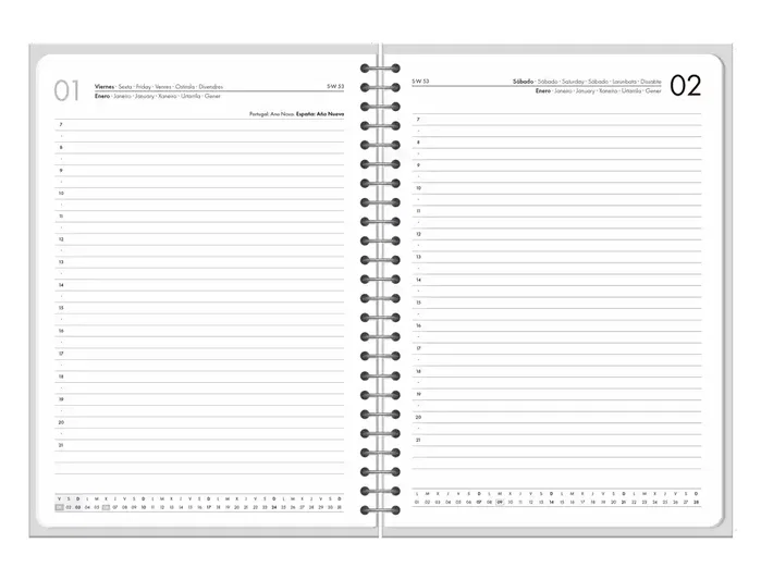 Liderpapel Agenda Syros 2027 Día Página A5 Rojo