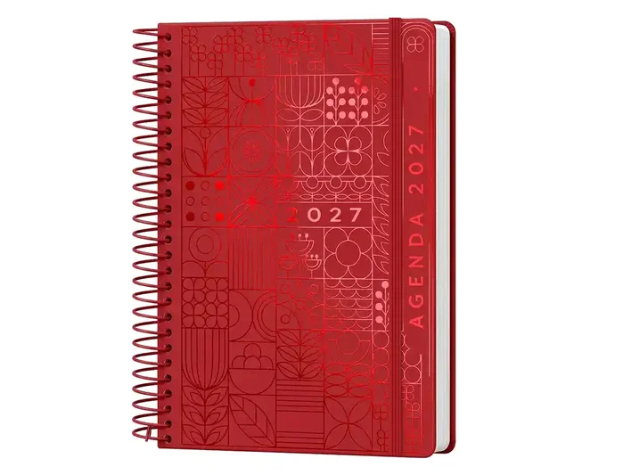 Liderpapel Agenda Syros 2027 Día Página A5 Rojo