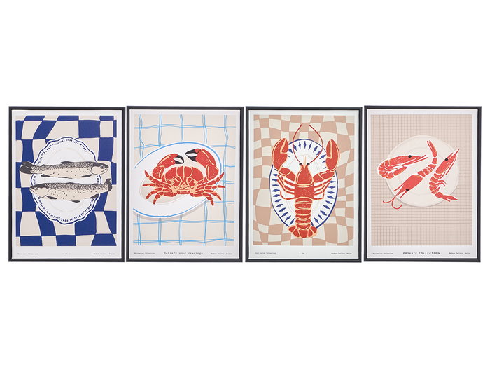 Giftdecor Cuadro Mar Surtido 4 30 cm x 40 cm Canvas y Madera con Marco Negro (Set de 8) Giftdecor Cuadro Mar Surtido 4 30 cm x 40 cm Canvas y Madera con Marco Negro (Set de 8)