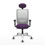 PIQUERAS Y CRESPO Silla de oficina Zulema con mecanismo Sincro, Morado y Blanco
