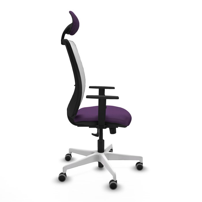 PIQUERAS Y CRESPO Silla de oficina Zulema con mecanismo Sincro, Morado y Blanco