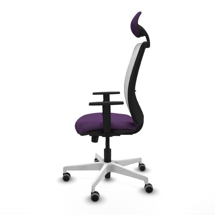 PIQUERAS Y CRESPO Silla de oficina Zulema con mecanismo Sincro, Morado y Blanco