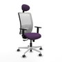 PIQUERAS Y CRESPO Silla de oficina Zulema con mecanismo Sincro, Morado y Blanco