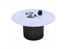 DKD Home Decor Mesa Centro Moderno Blanco Negro Marmol MDF 80 x 42 x 80 cm