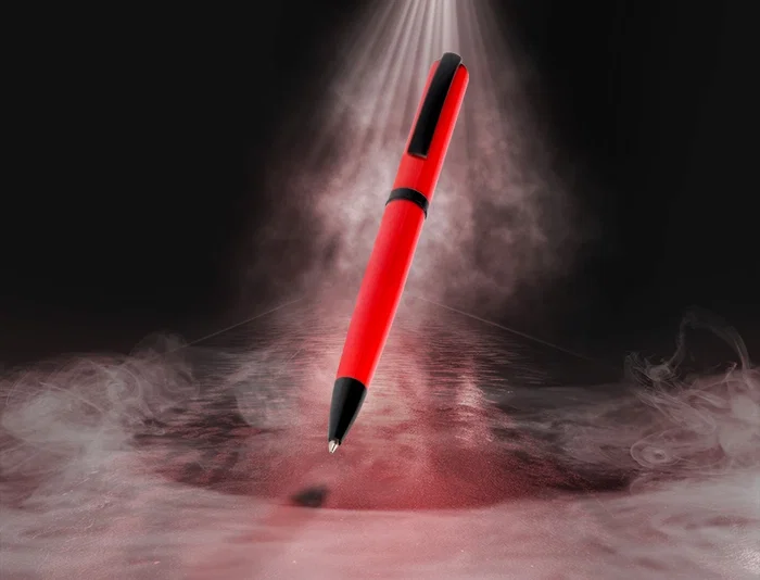 Belius Turbo Boligrafo Aluminio Rojo y Negro Tinta Azul Caja Diseño Caja Magnética 0,8 mm