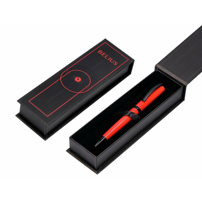 Belius Bolígrafo Turbo Aluminio Rojo y Negro con Tinta Azul