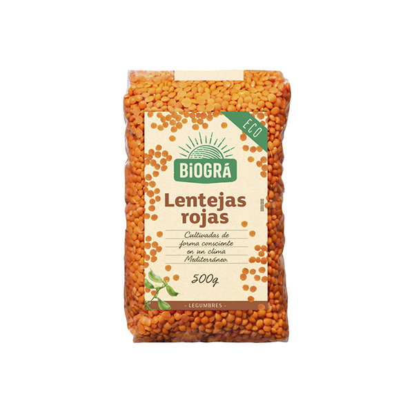 BIOGRA Lentejas Rojas Bio 500g BIOGRA Lentejas Rojas Bio 500g