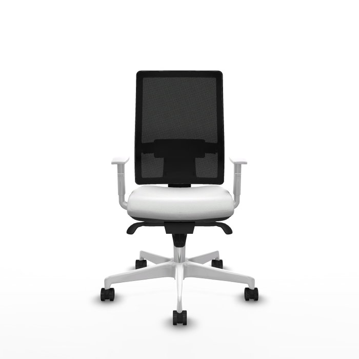 PIQUERAS Y CRESPO Silla de oficina Horna con mecanismo Sincro, Blanco y Negro