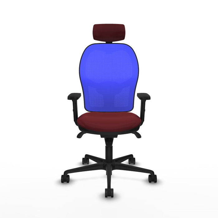 PIQUERAS Y CRESPO Silla de oficina Jorquera con mecanismo Sincro, Granate y Azul PIQUERAS Y CRESPO Silla de oficina Jorquera con mecanismo Sincro, Granate y Azul