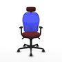 PIQUERAS Y CRESPO Silla de oficina Jorquera con mecanismo Sincro, Granate y Azul