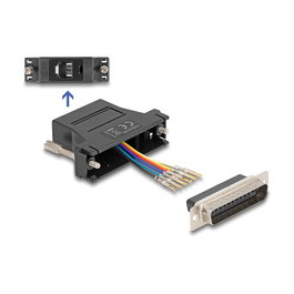 DeLOCK Kit de montaje D-Sub 25 Pin Macho a RJ12 Hembra 67092 Negro