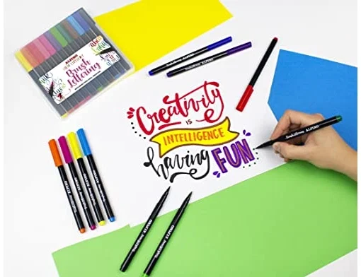 Alpino Estuche de 12 Rotuladores Color Experience con Punta de Pincel para Lettering