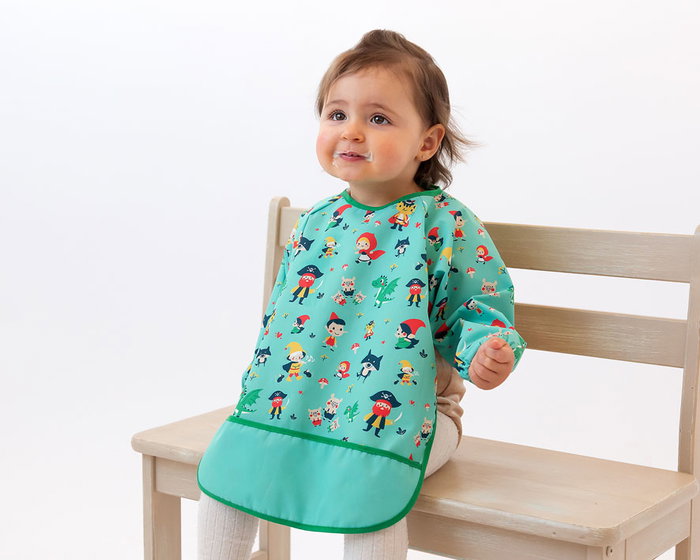 KioKids Babero Impermeable con Mangas Verde para +4 meses