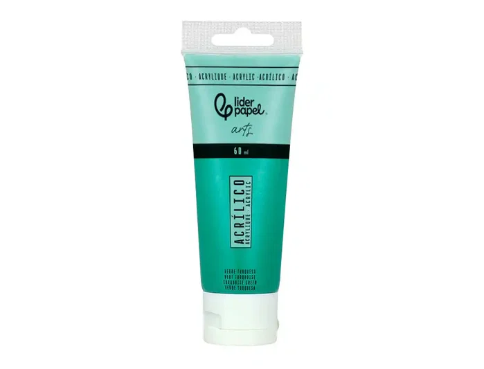 Liderpapel Pintura acrílica en tubo de plástico de 60 ml color Verde turquesa