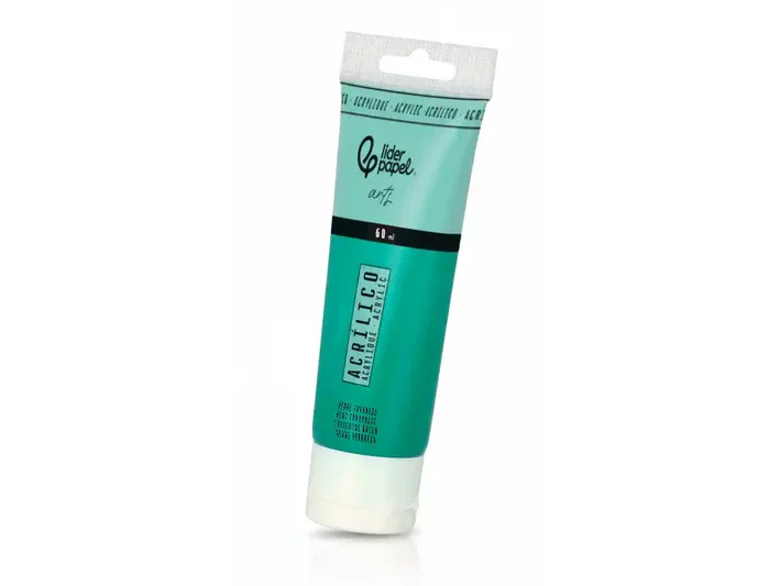 Liderpapel Pintura acrílica en tubo de plástico de 60 ml color Verde turquesa