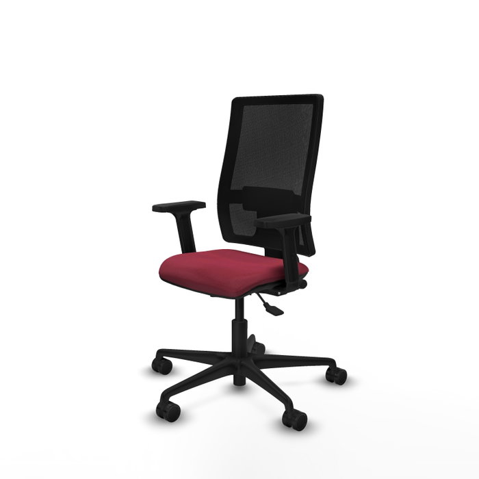 PIQUERAS Y CRESPO Silla de oficina Bormate Granate/Negro con mecanismo Asincro y brazos 2D