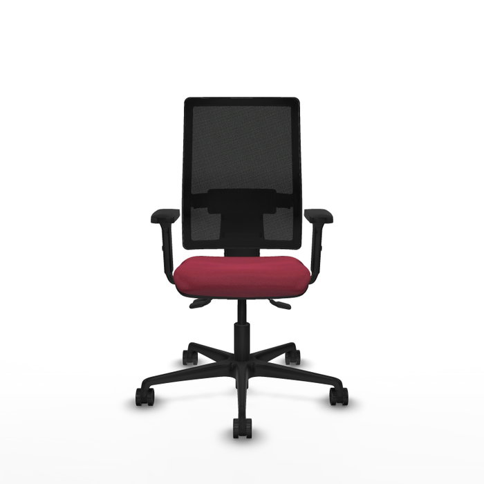 PIQUERAS Y CRESPO Silla de oficina Bormate Granate/Negro con mecanismo Asincro y brazos 2D