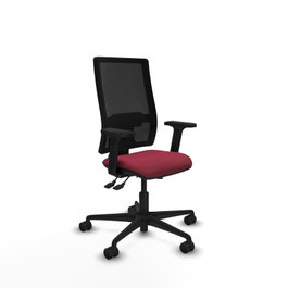 PIQUERAS Y CRESPO Silla de oficina Bormate Granate/Negro con mecanismo Asincro y brazos 2D